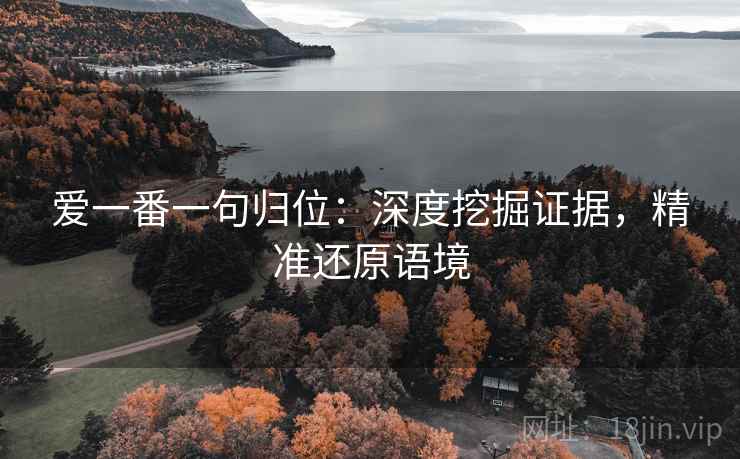 爱一番一句归位:深度挖掘证据,精准还原语境 爱一番一句归位:深度挖掘证据,精准还原语境